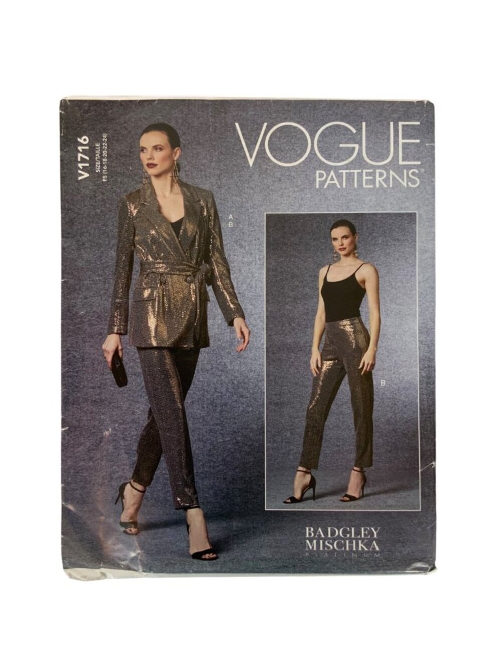Vogue Patterns V1716 Badgley Mischka Womens Suit Sewing Pattern Sizes 16-24